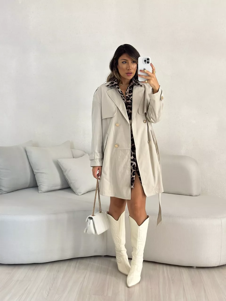 PARKA BOTÕES AREIA