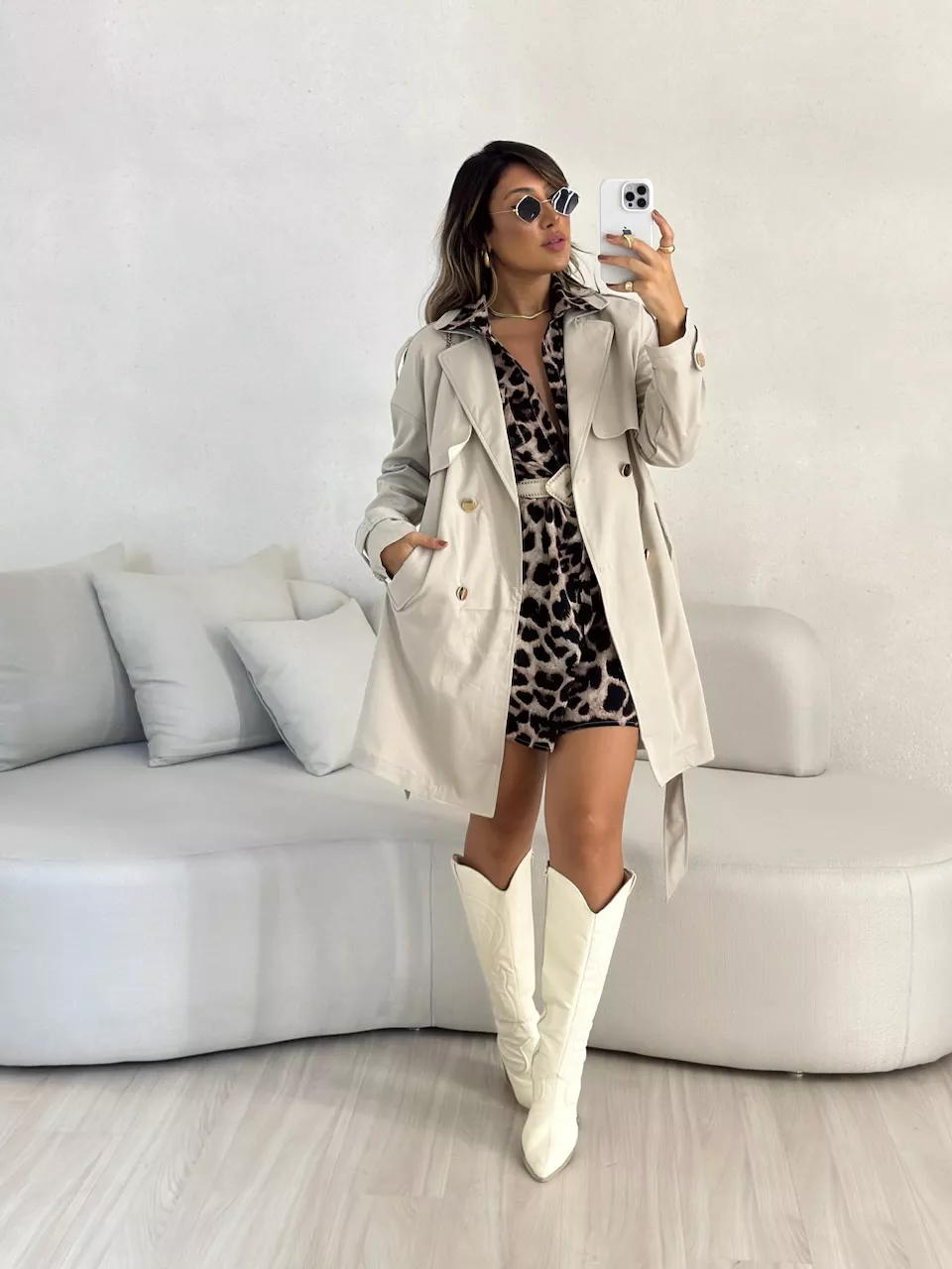 PARKA BOTÕES AREIA