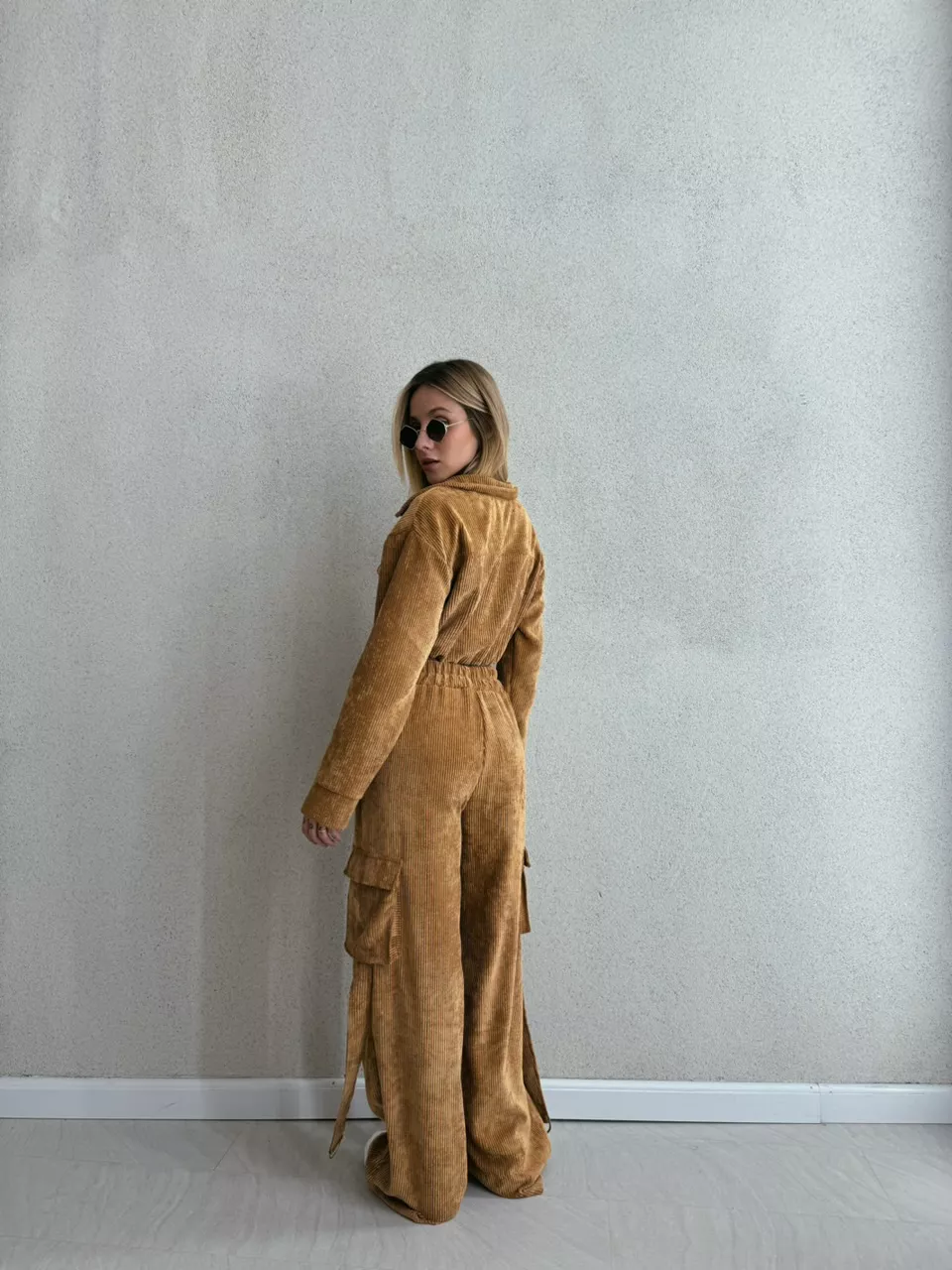 CONJUNTO CARGO COTELÊ CARAMELO