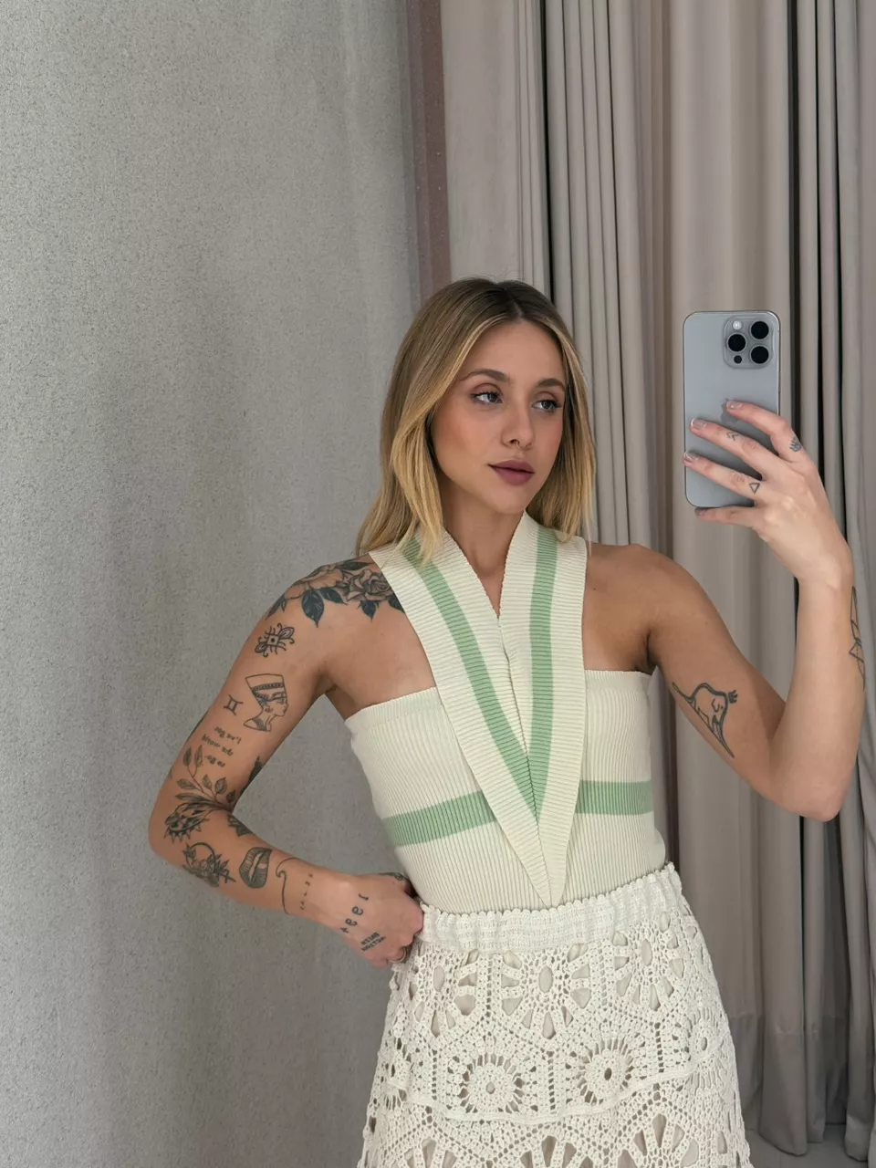 CROPPED BIANCA TRICOT Verde Claro