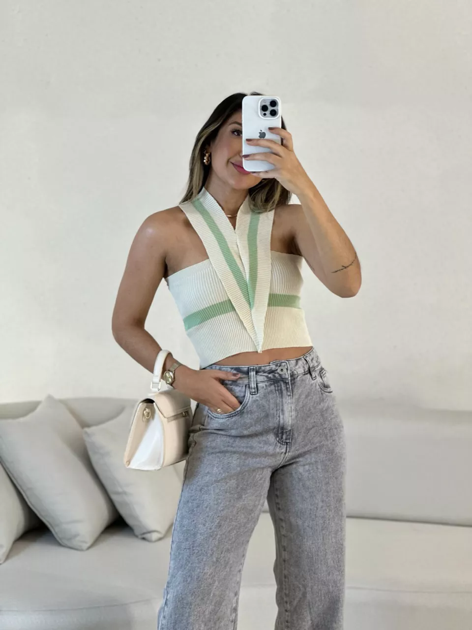 CROPPED BIANCA TRICOT Verde Claro