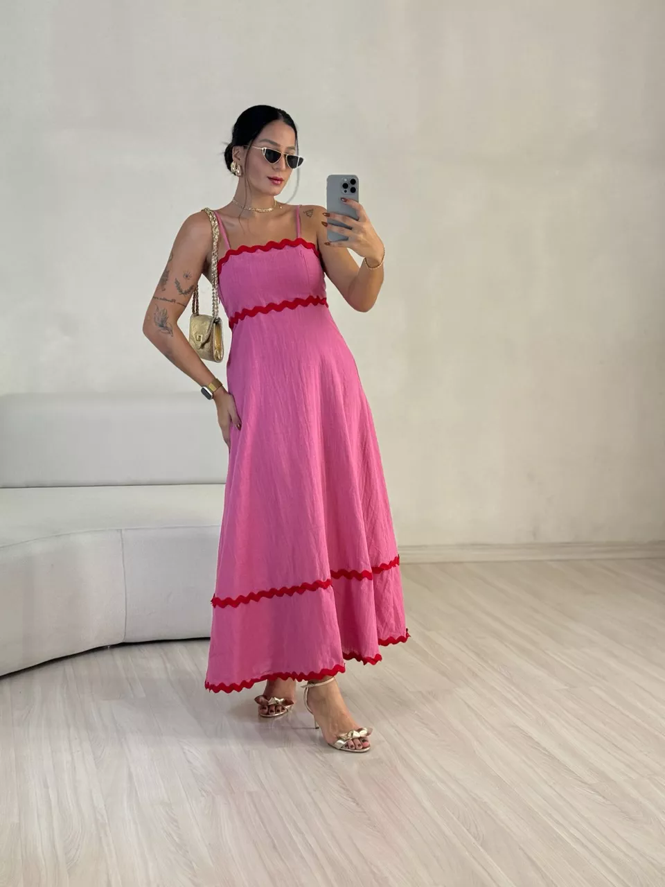 VESTIDO GABRIELA MIDI PINK