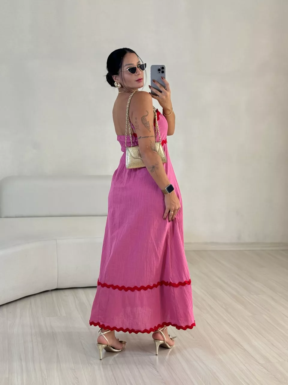 VESTIDO GABRIELA MIDI PINK