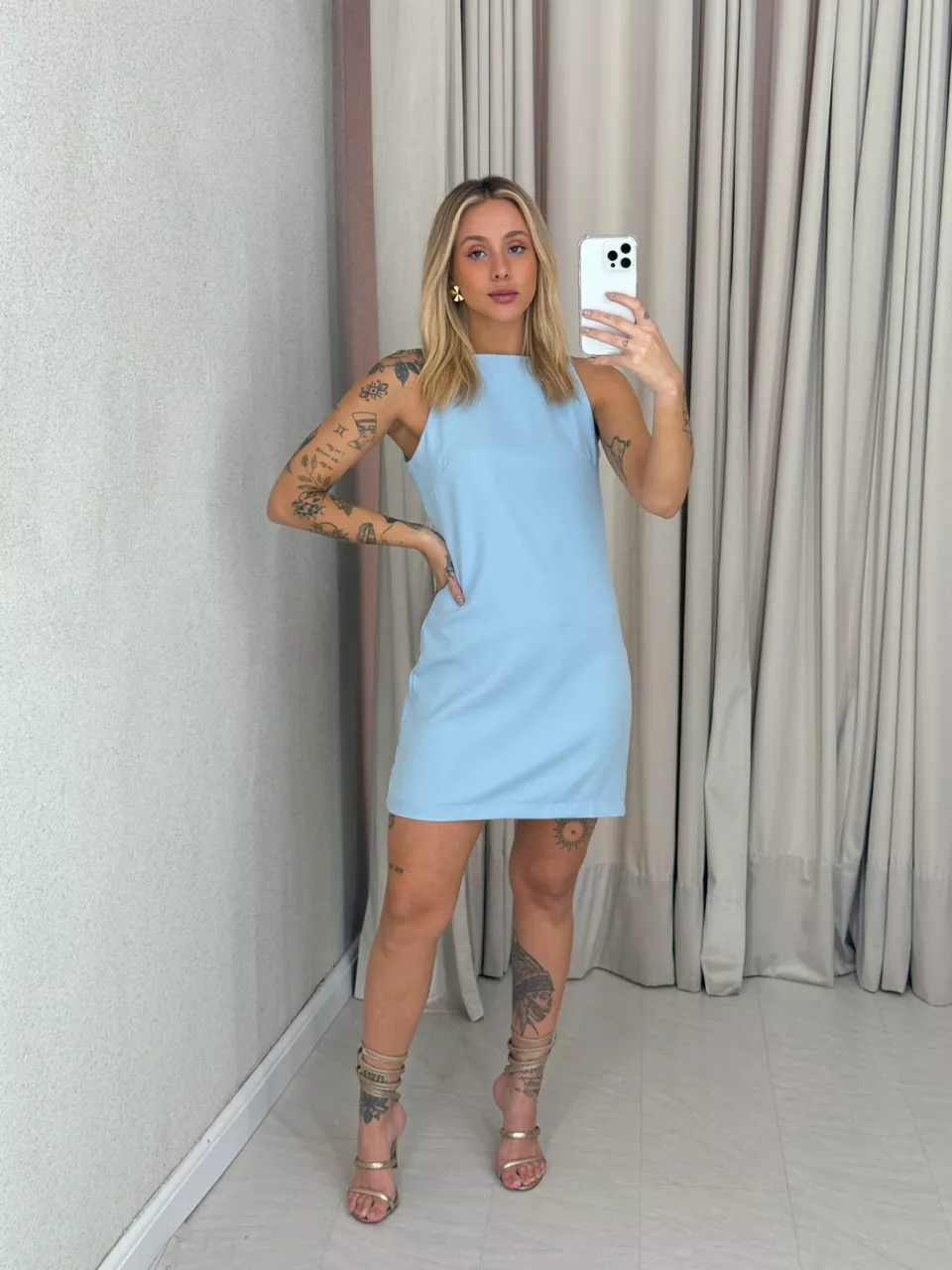 VESTIDO LILIANA CURTO azul