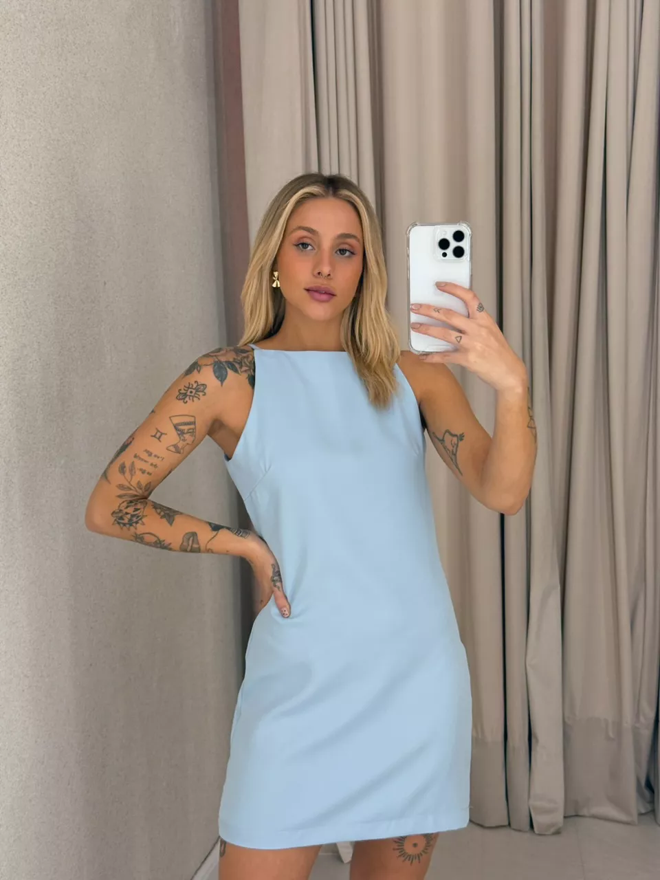 VESTIDO LILIANA CURTO azul