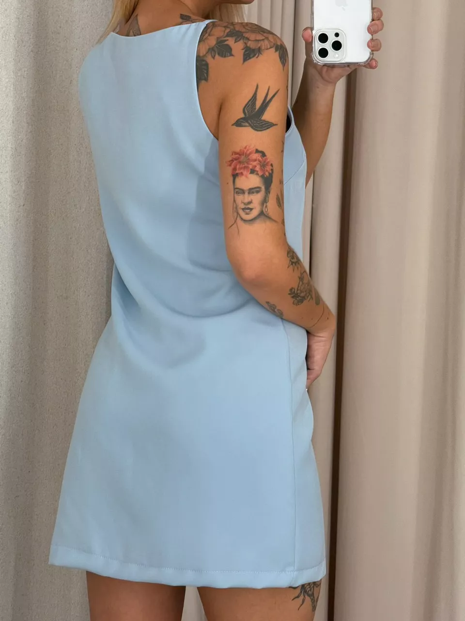 VESTIDO LILIANA CURTO azul