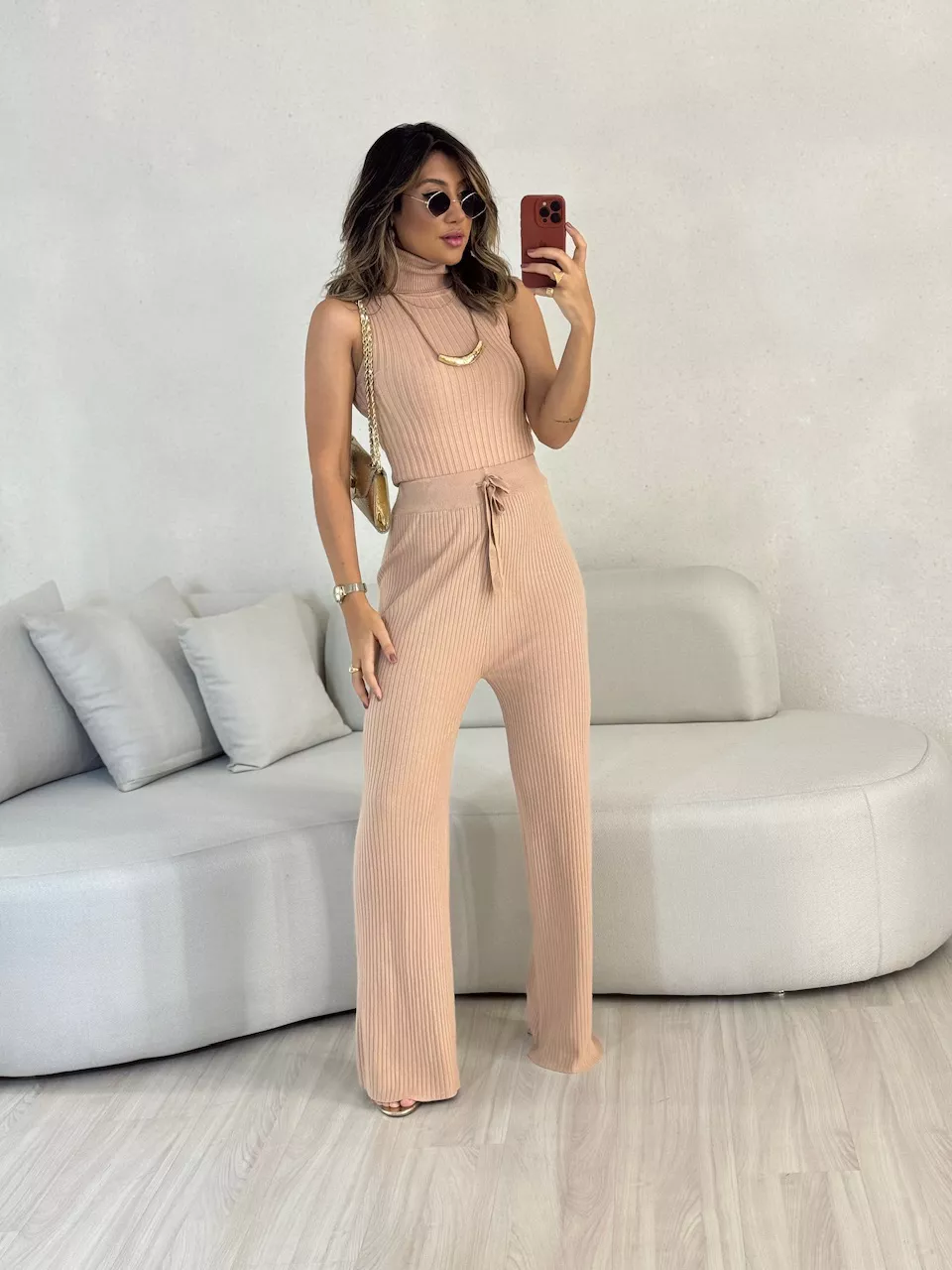 CALÇA ISADORA TRICOT NUDE