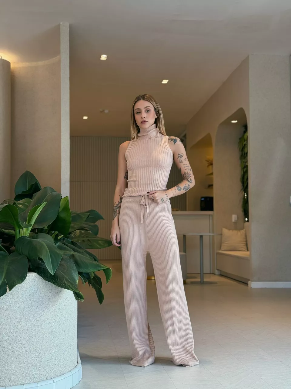 CALÇA ISADORA TRICOT NUDE