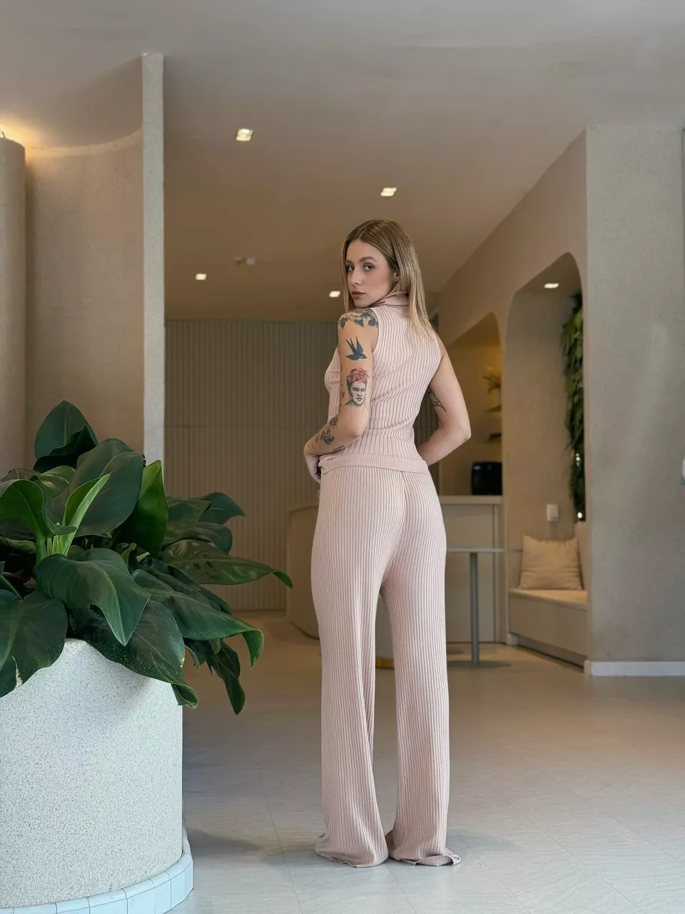 CALÇA ISADORA TRICOT NUDE