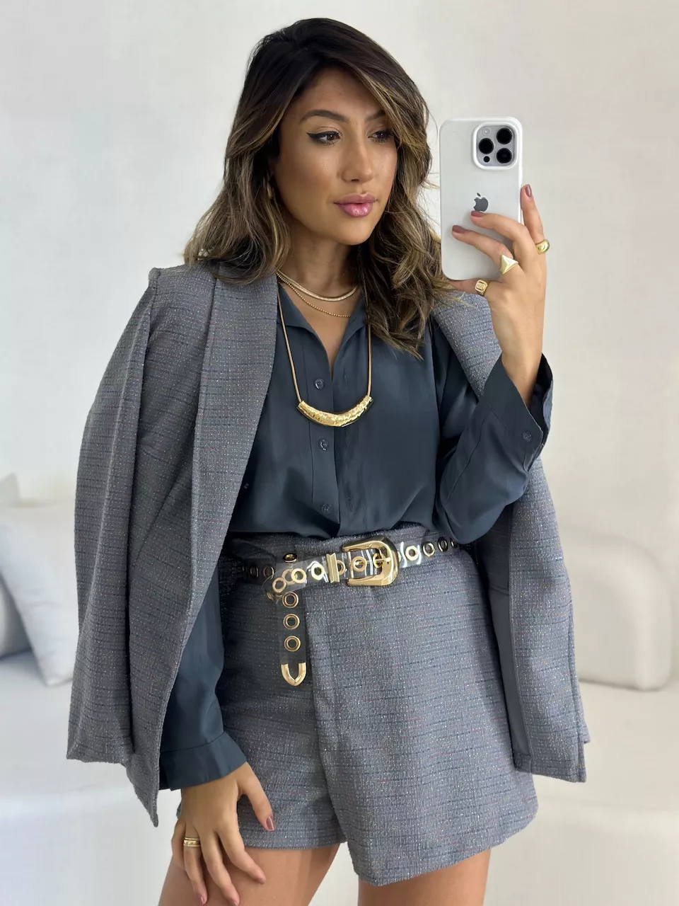 CONJUNTO MAISA BLAZER CINZA