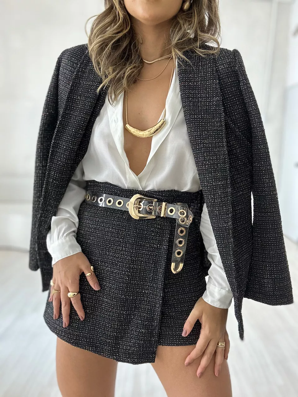 CONJUNTO MAISA BLAZER PRETO