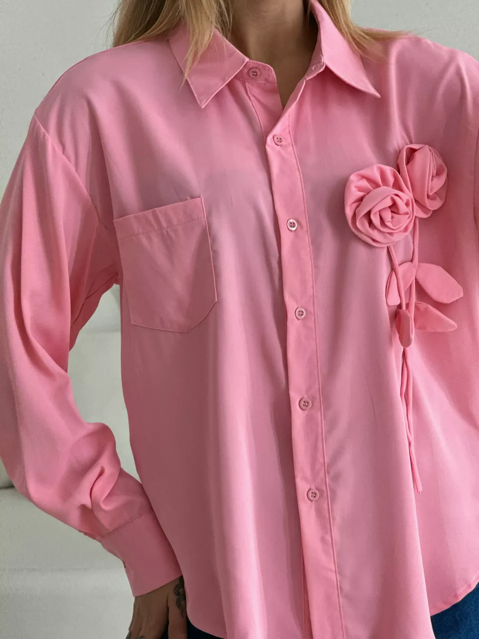 CAMISA ELOÁ FLOR ROSA