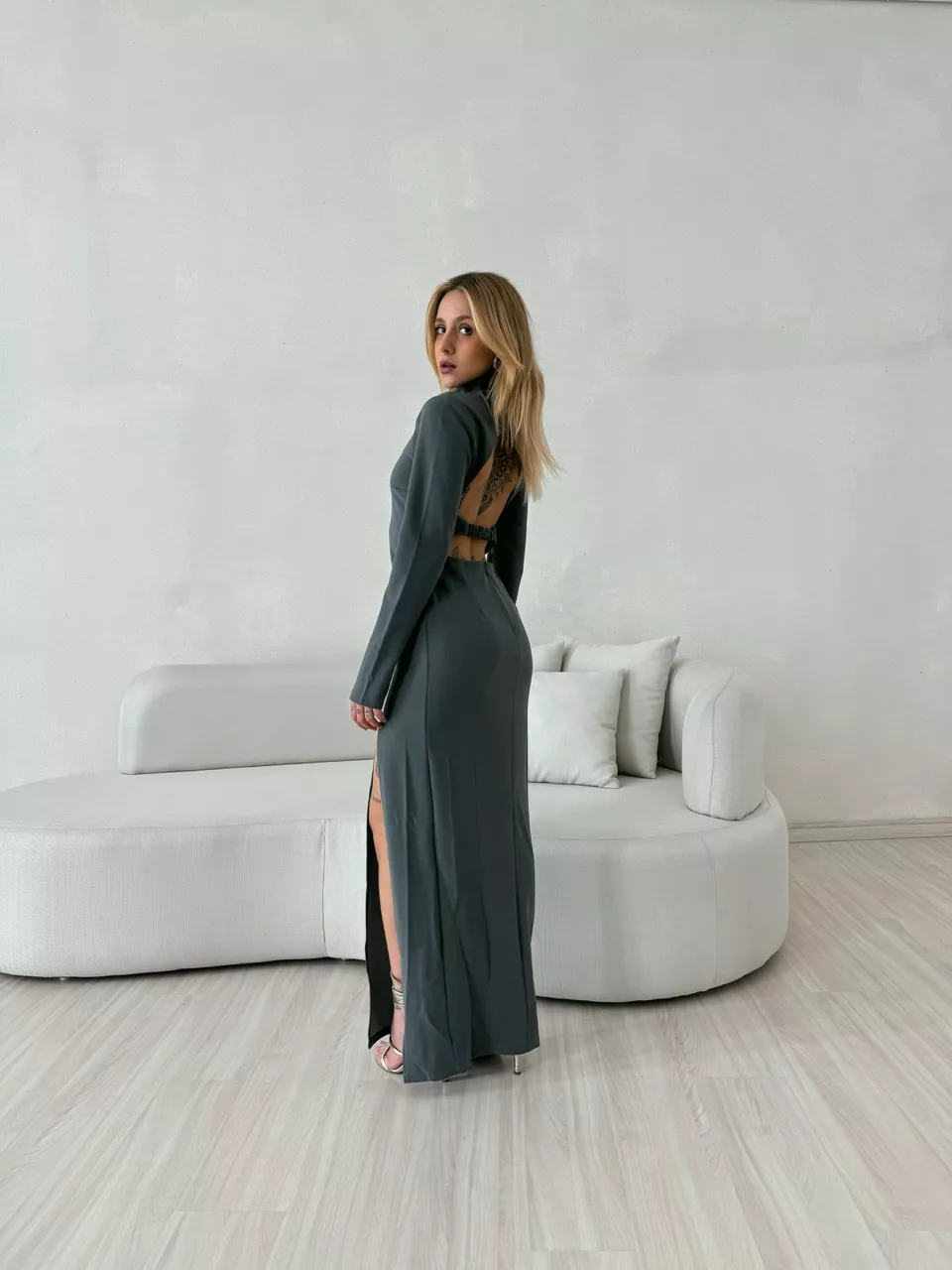 VESTIDO CRISTINA GOLA ALTA CHUMBO