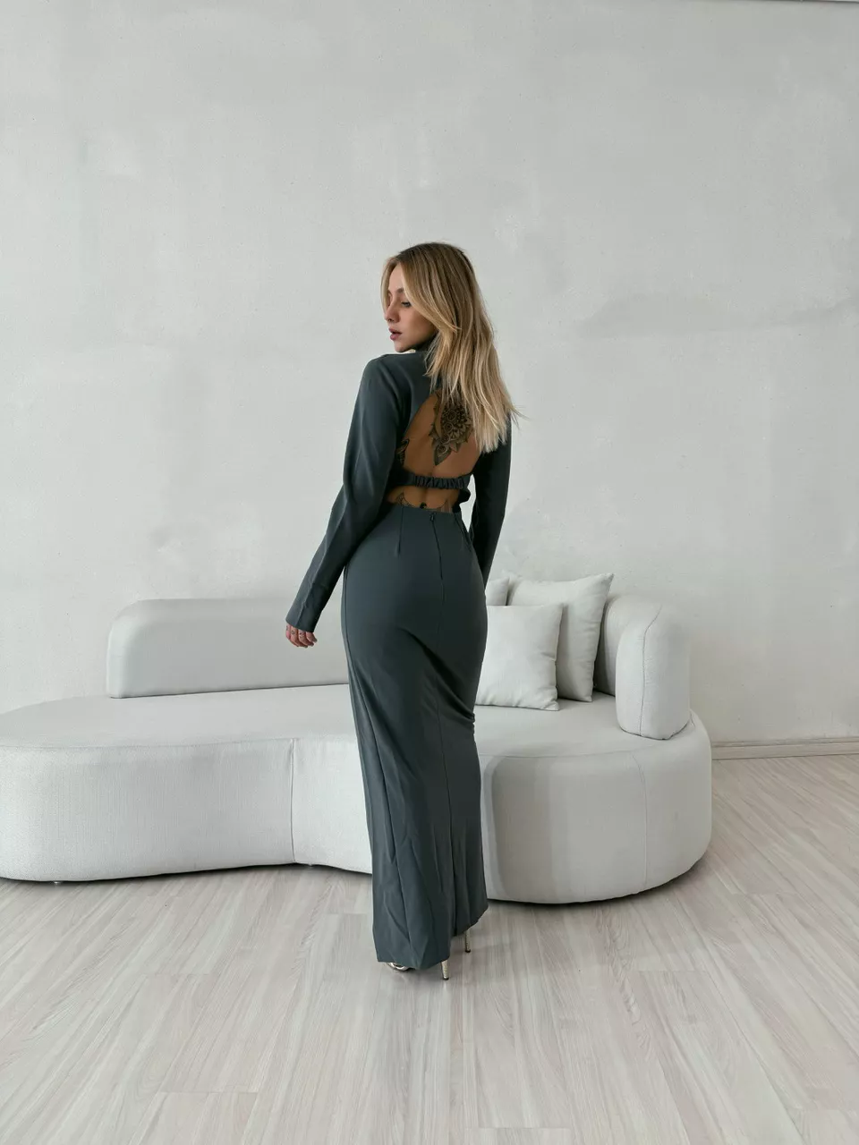 VESTIDO CRISTINA GOLA ALTA CHUMBO
