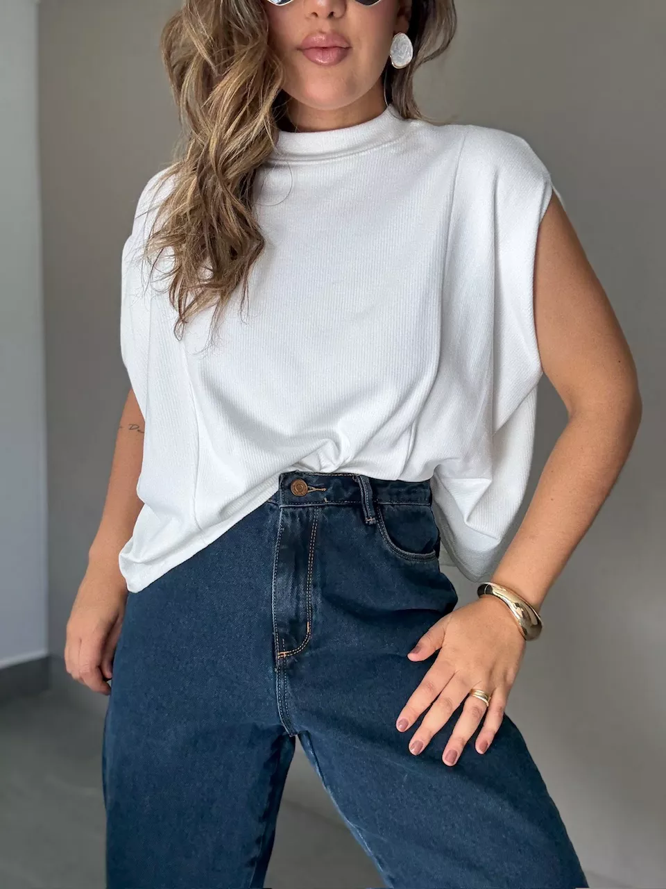 BLUSA ELAIDE TRICOT OFF - 0066040048 - CAROLLA FERRARO