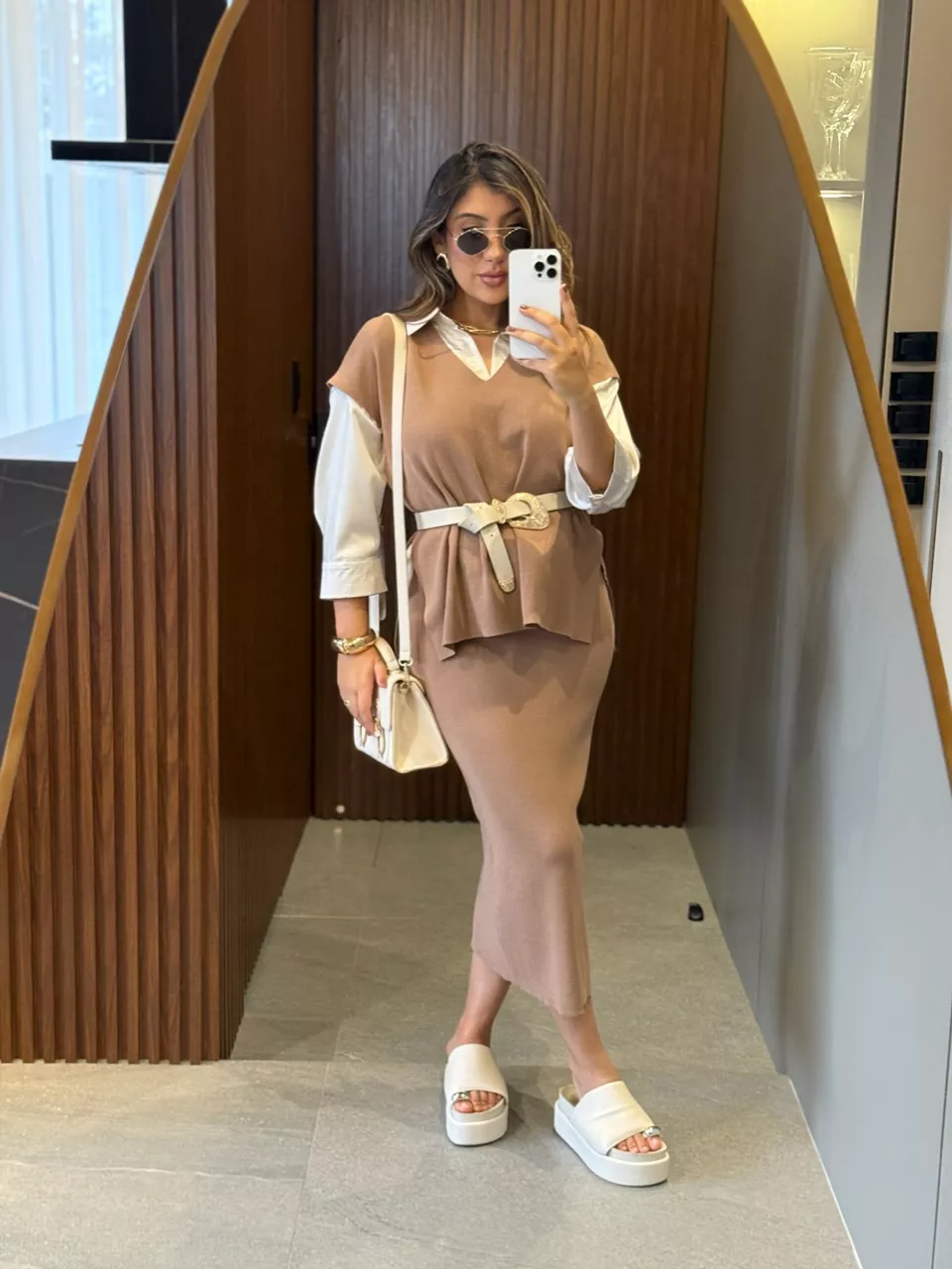 CONJUNTO FLORA TRICOT CAPUCCINO - 0066080125 - CAROLLA FERRARO