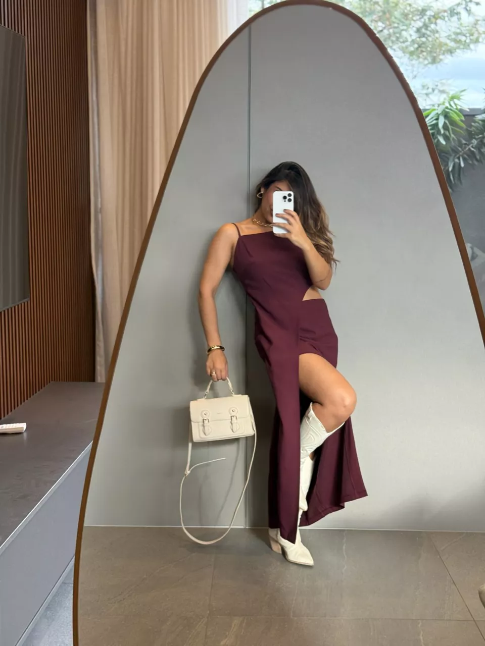 VESTIDO MARIA LUIZA ALÇA VINHO