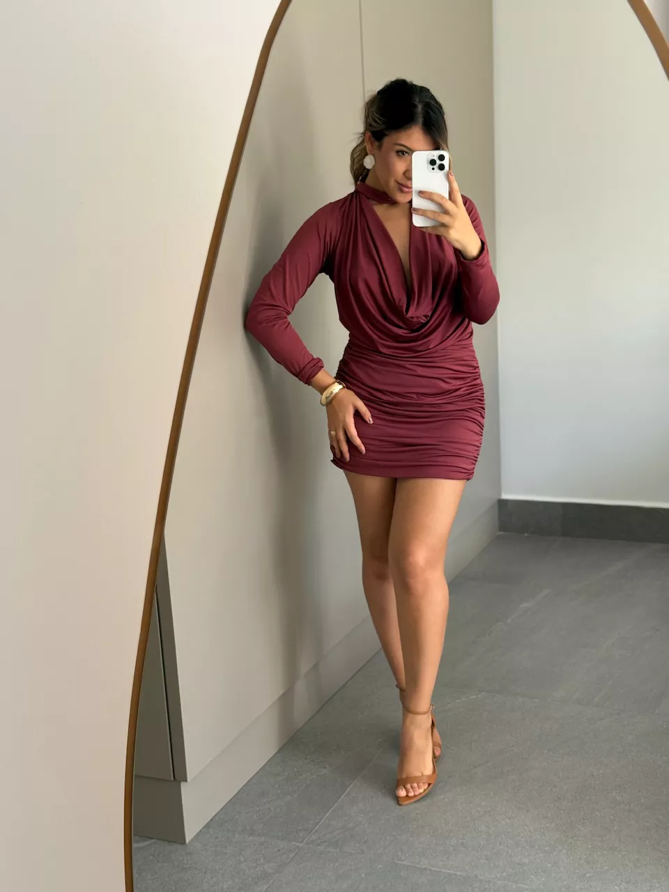 VESTIDO CHERRY DECOTE VINHO - 0066140168 - CAROLLA FERRARO