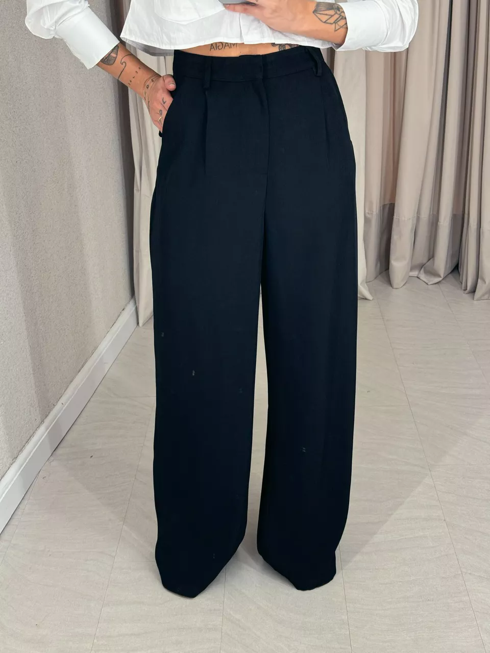 CALÇA ELIANA PANTALONA PRETA - 0054610033 - CAROLLA FERRARO