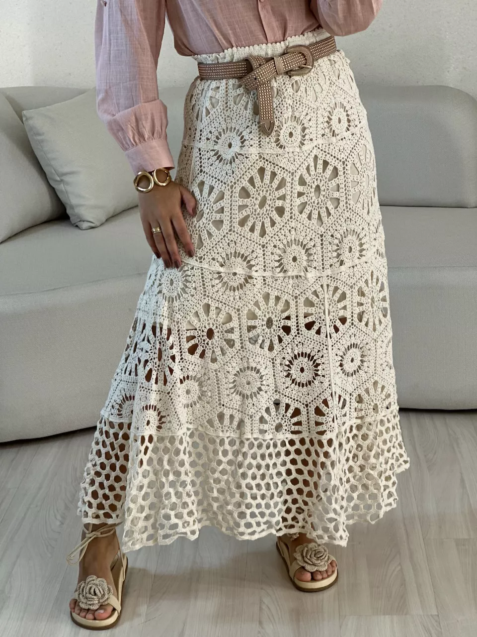 SAIA BÁRBARA CROCHÊ CRU - 0054490132 - CAROLLA FERRARO