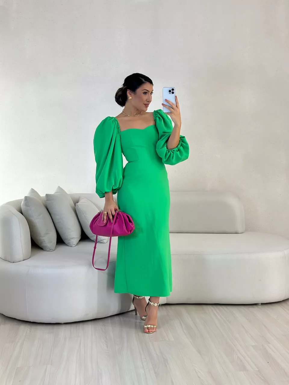 VESTIDO CF CHARLOTTE verde - 0056580014 - CAROLLA FERRARO