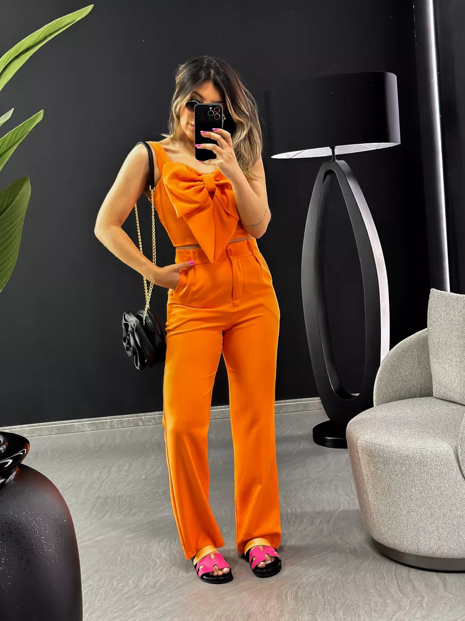 CONJUNTO KAUANY LAÇO LARANJA