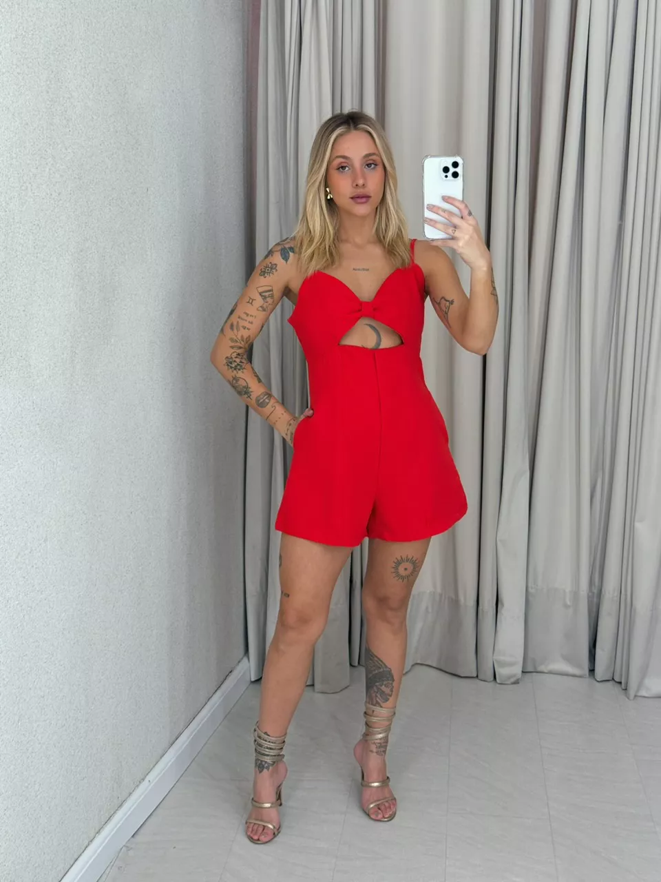 MACAQUINHO VERÔNICA ALÇA VERMELHO - 0061710006 - CAROLLA FERRARO