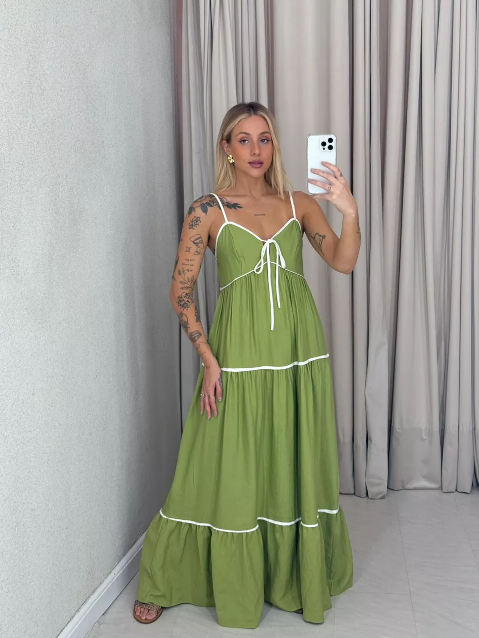 VESTIDO ANA CAROLINA ALÇA verde - 0061720014 - CAROLLA FERRARO