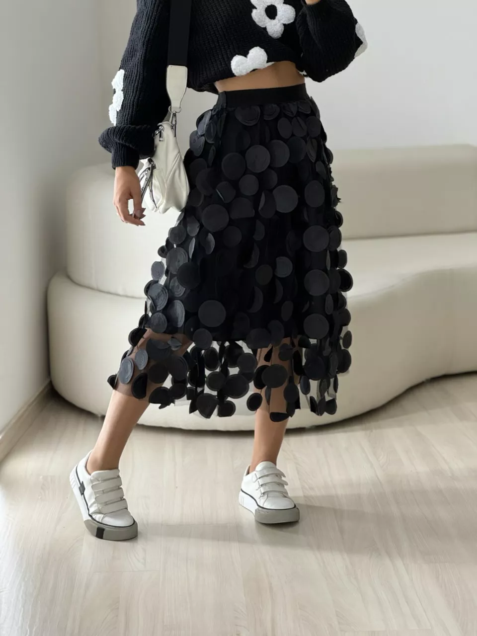 SAIA CHIARA MIDI PRETA - 0050060033 - CAROLLA FERRARO