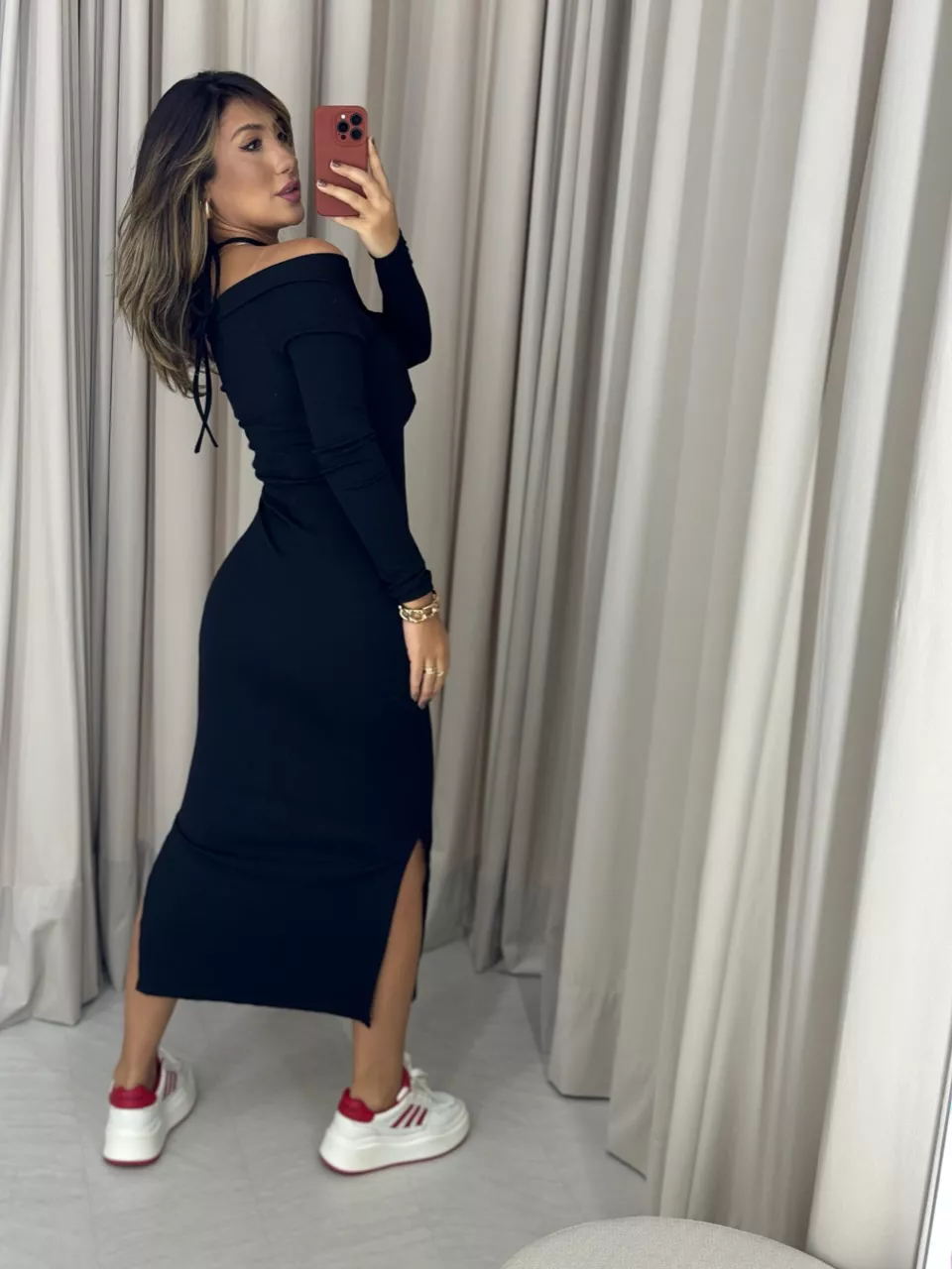 VESTIDO CÁSSIA ANARRUGA PRETO