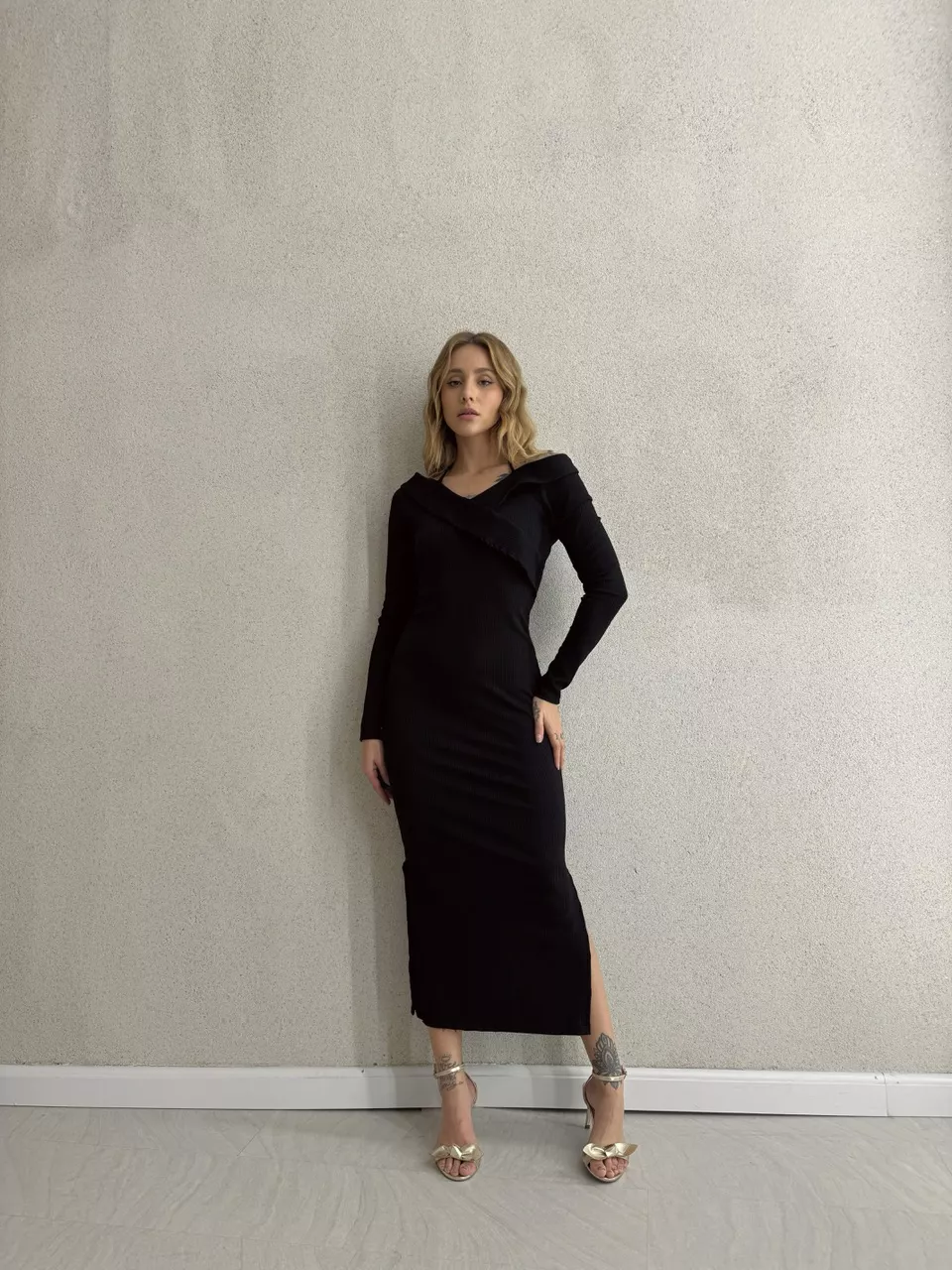 VESTIDO CÁSSIA ANARRUGA PRETO