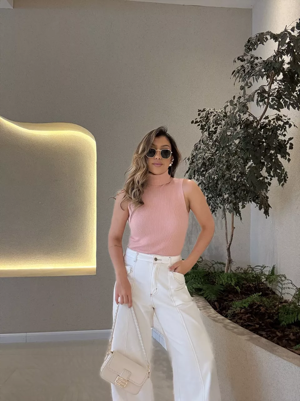 BLUSA ANA TEREZA GOLA ROSÊ - 0066130025 - CAROLLA FERRARO