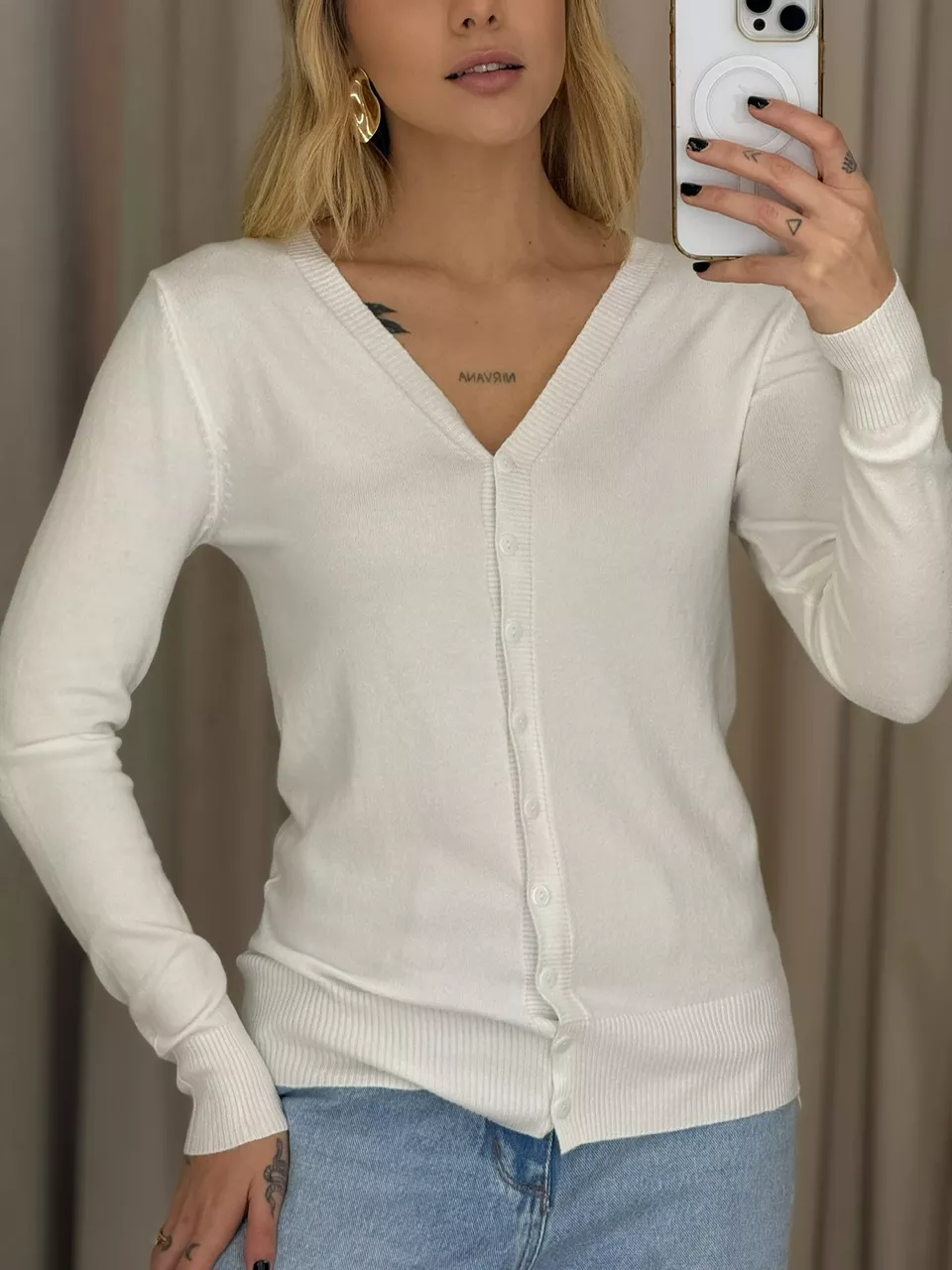 CARDIGAN TABATA BOTÕES OFF