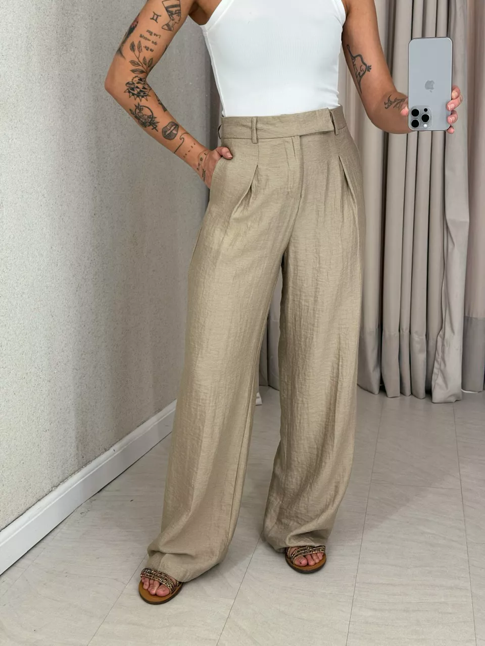CALÇA SAMANTA PANTALONA CAQUI