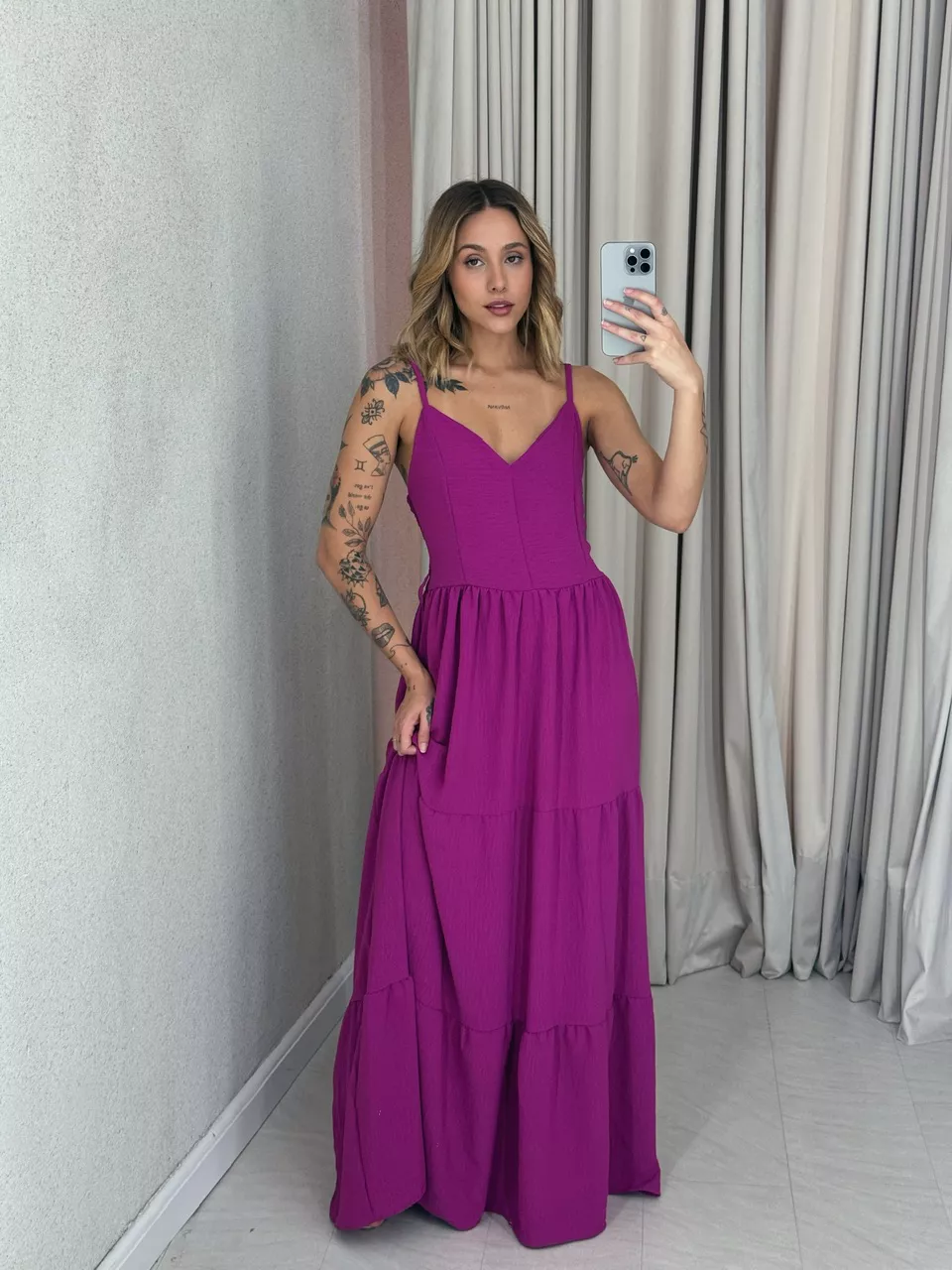  VESTIDO PÉROLA ALÇA FUCSIA - 0056620120 - CAROLLA FERRARO