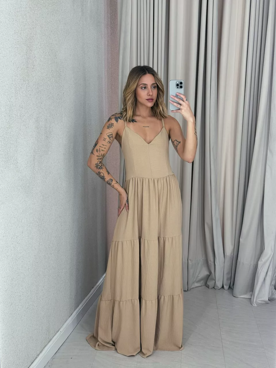  VESTIDO PÉROLA ALÇA NUDE - 0056620049 - CAROLLA FERRARO