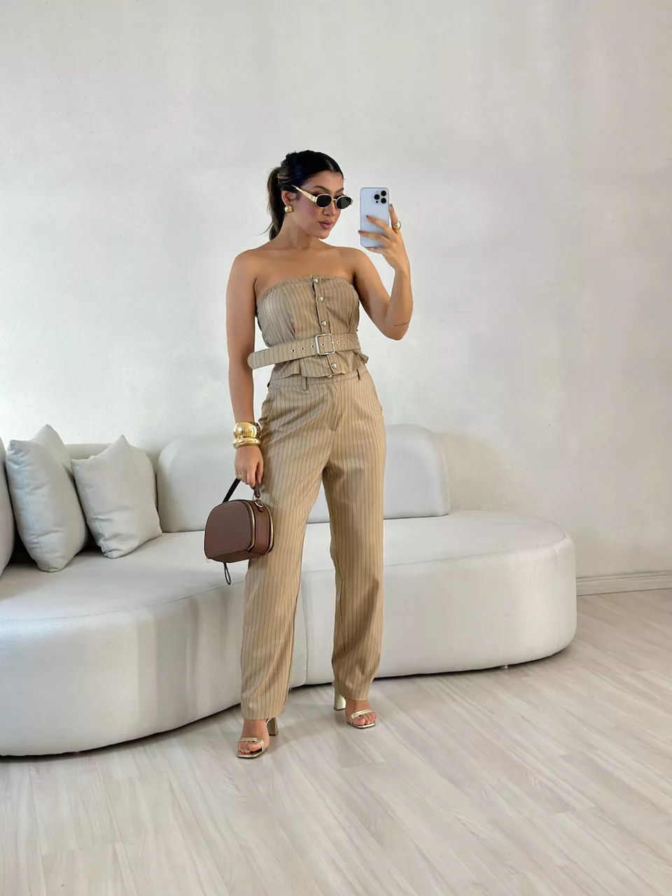 CONJUNTO PALOMA RISCA DE GIZ Nude - 0057820049 - CAROLLA FERRARO