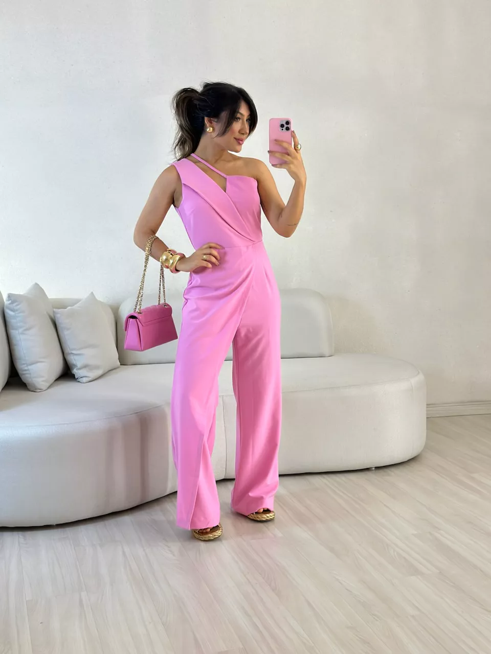 MACACÃO AGNES NULA MANGA ROSA - 0057840031 - CAROLLA FERRARO