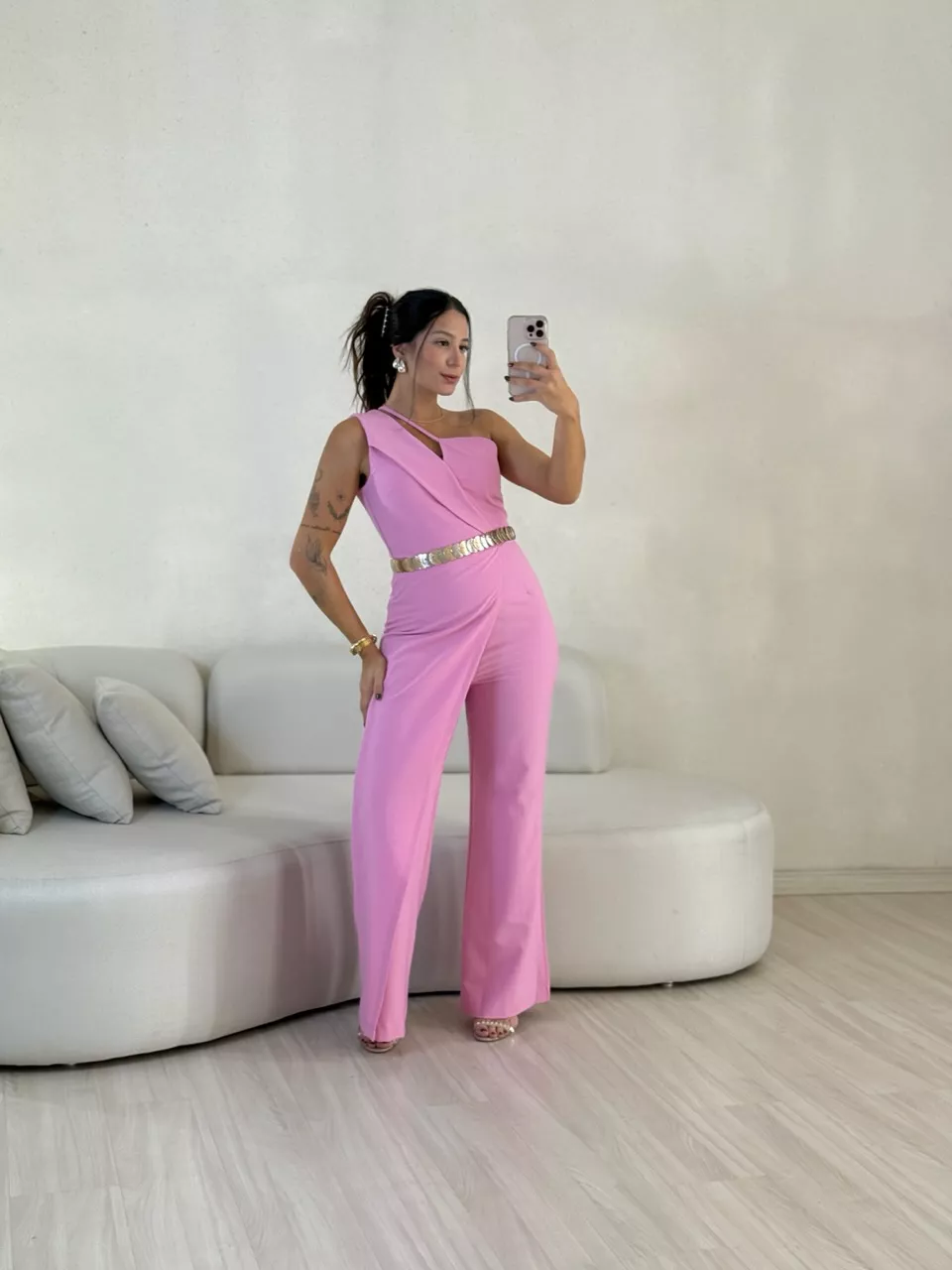 MACACÃO AGNES NULA MANGA ROSA