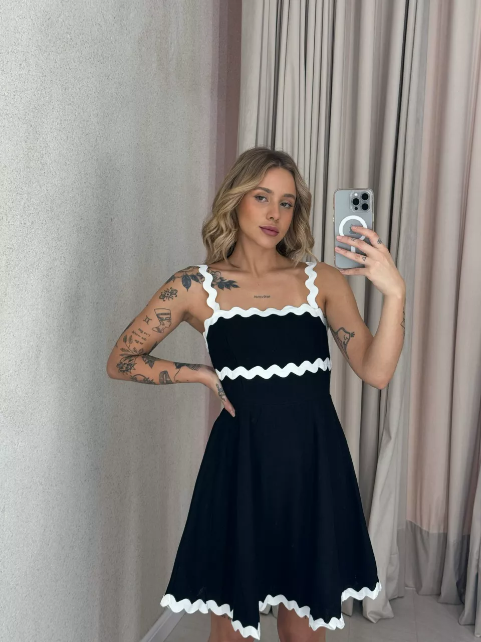 VESTIDO DANDARA CURTO PRETO