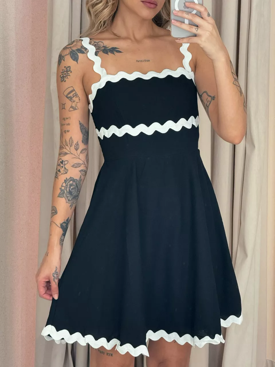 VESTIDO DANDARA CURTO PRETO