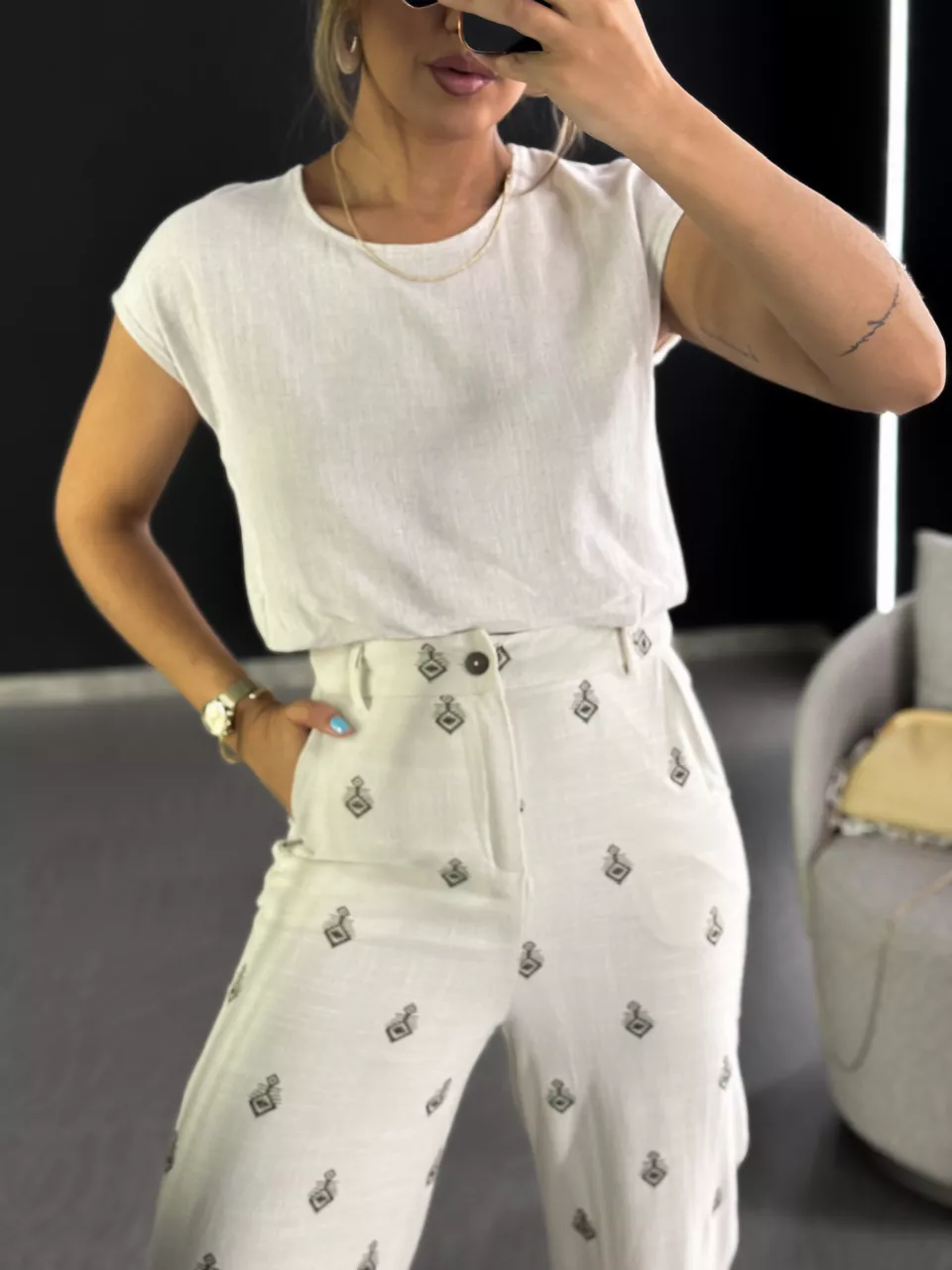 BLUSA BOTÕES COSTAS CRU