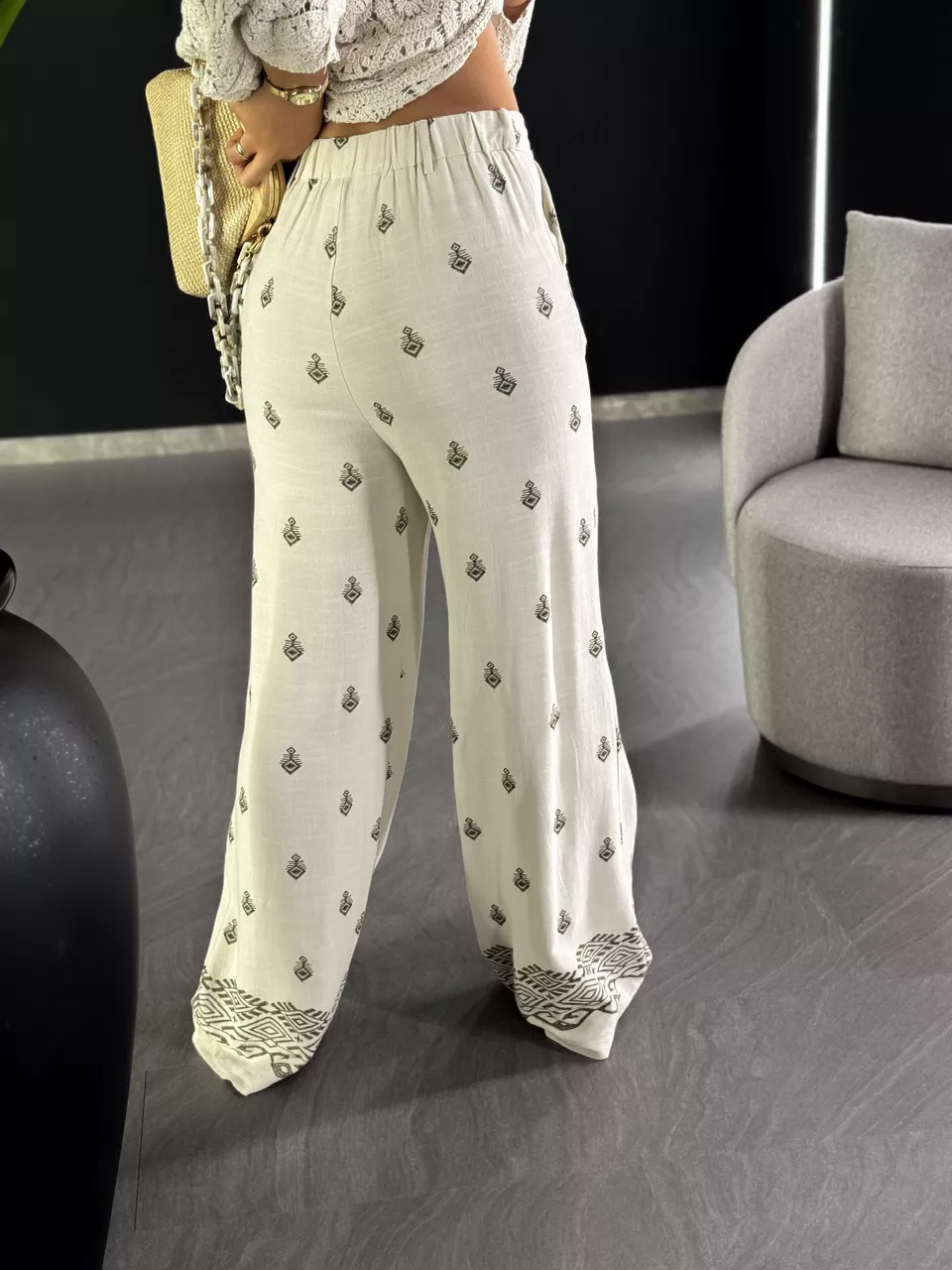 CALÇA LAURA ÉTNICA CRU