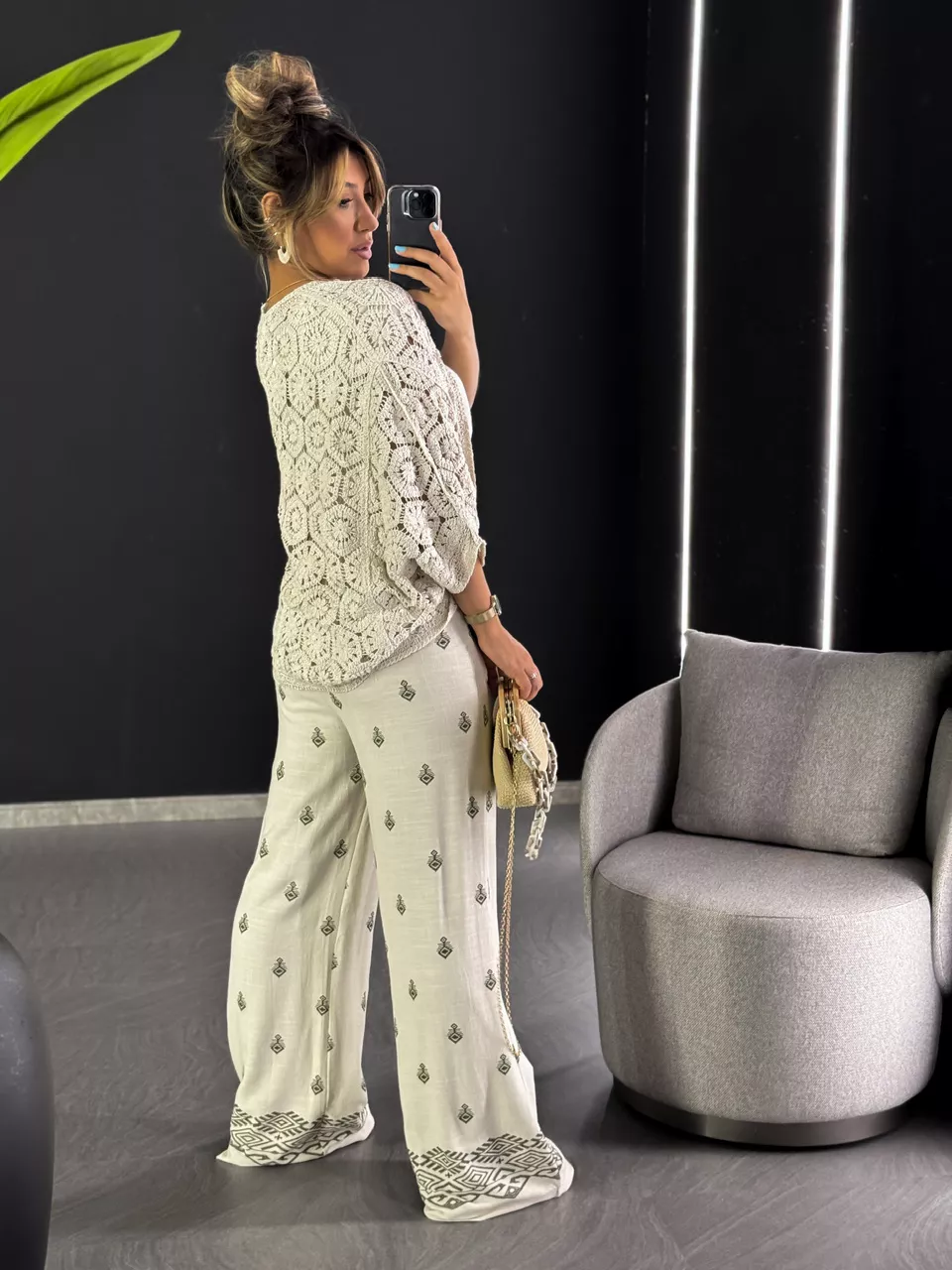CALÇA LAURA ÉTNICA CRU