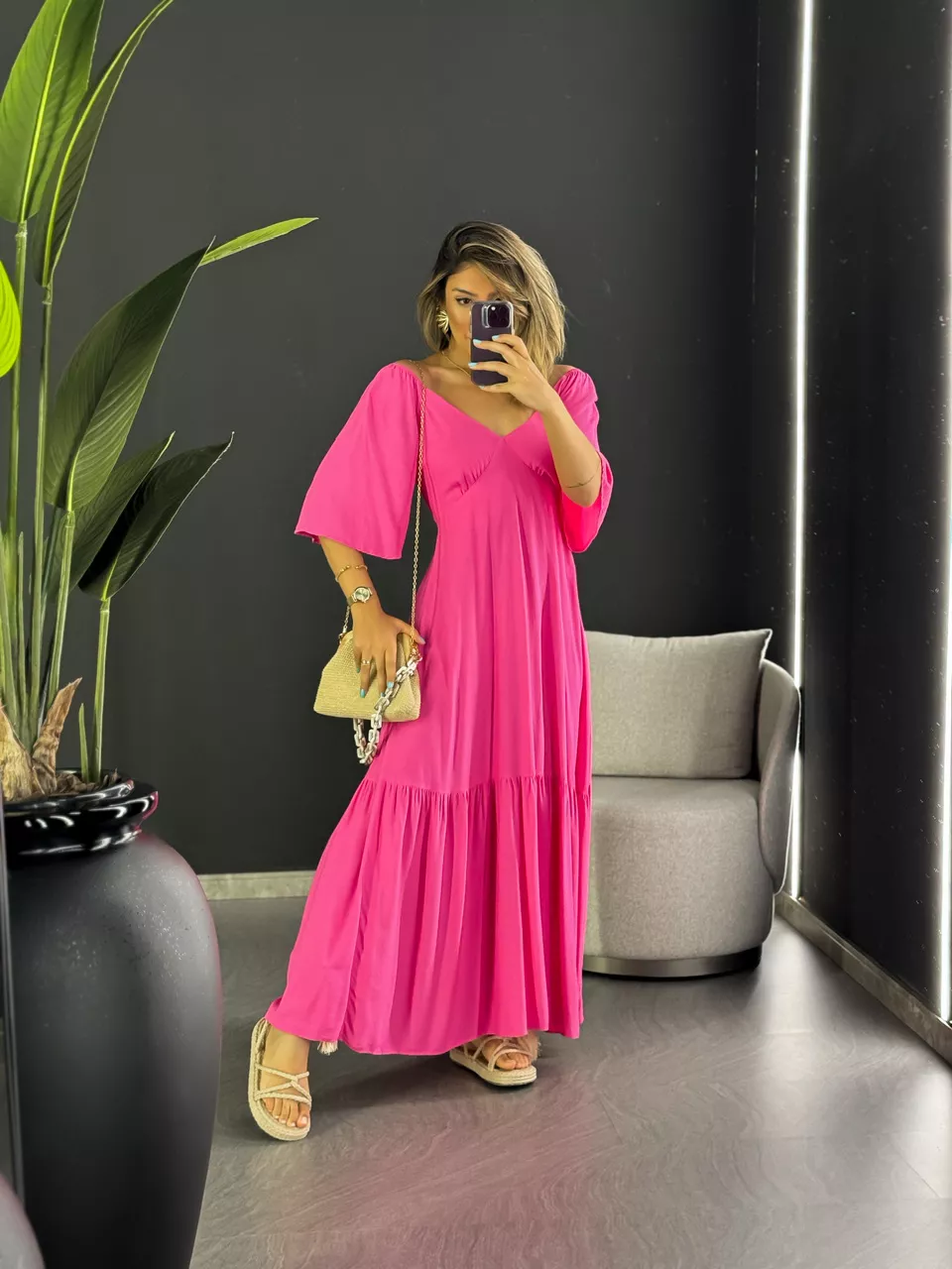 VESTIDO EDUARDA LONGO PINK
