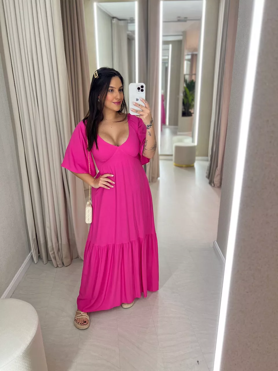 VESTIDO EDUARDA LONGO PINK