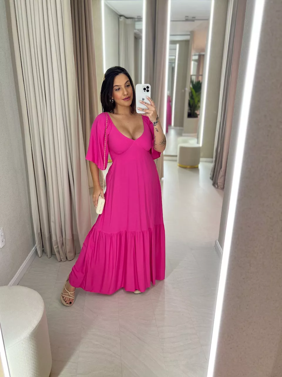 VESTIDO EDUARDA LONGO PINK