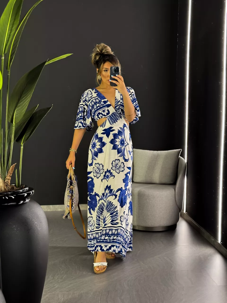 VESTIDO IPANEMA MANGA AZUL