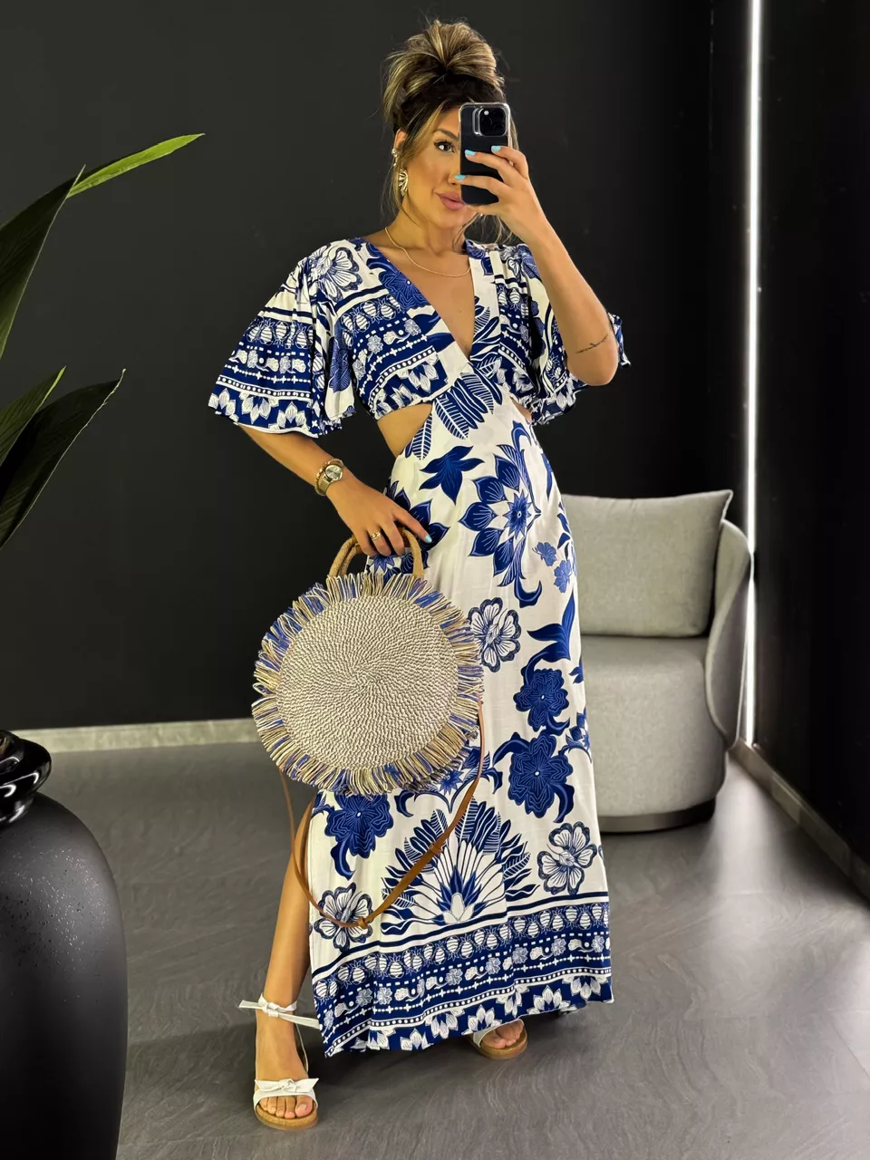 VESTIDO IPANEMA MANGA AZUL