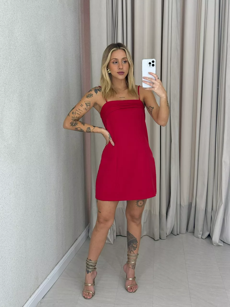 VESTIDO KAYLE ALÇA VERMELHO - 0061670006 - CAROLLA FERRARO